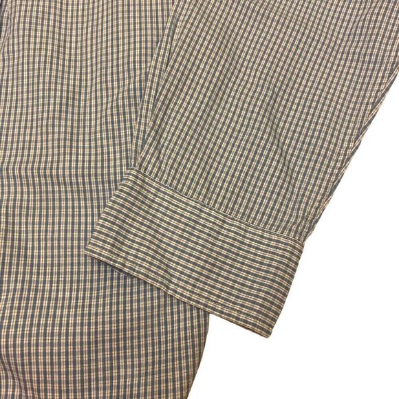 American Eagle Outfitters AEO Long Sleeve Button Down Blue and White Plaid Shirt - Picture 7 of 13